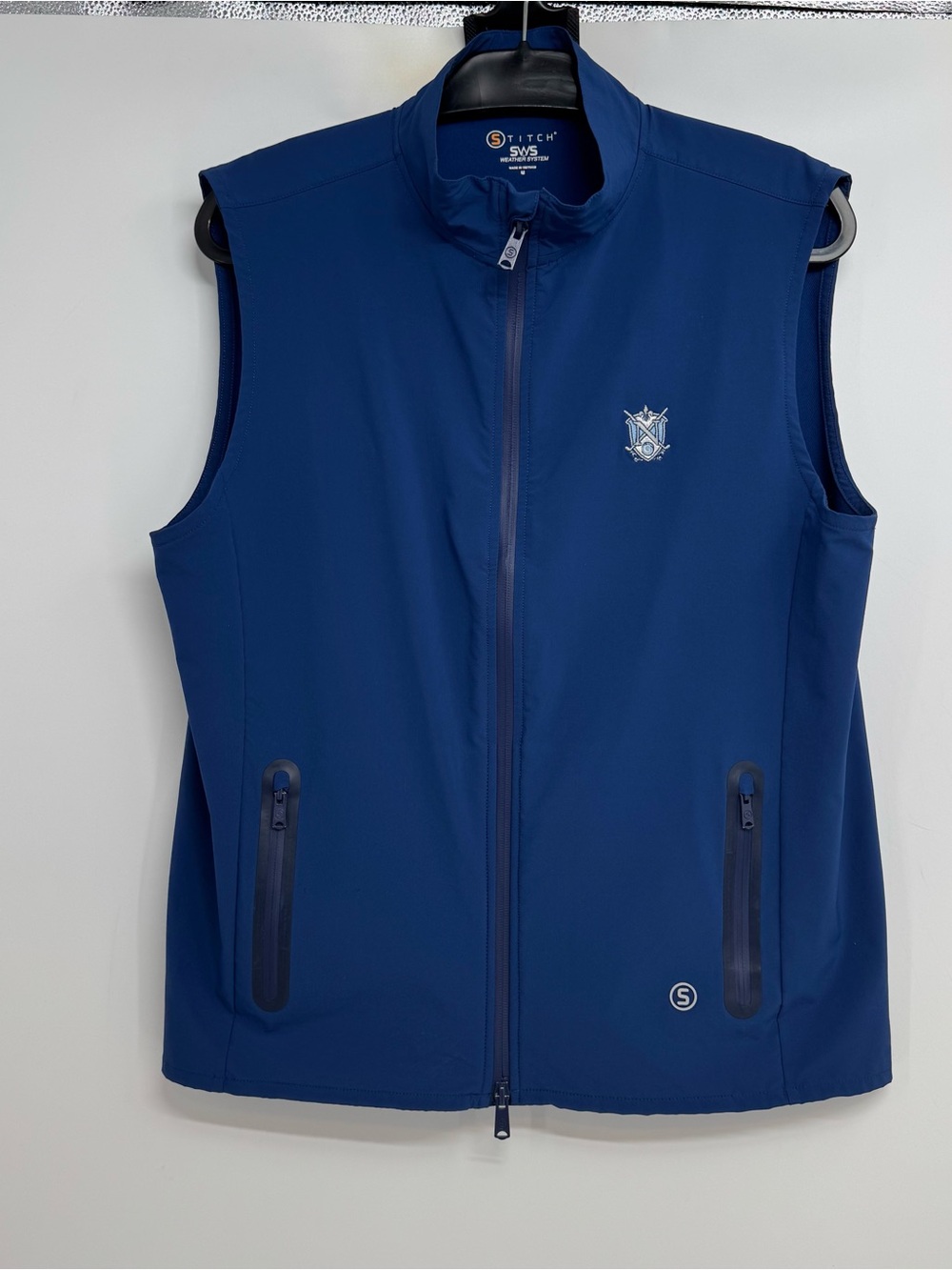 Stitch Vest Mens M Blue SWS Weather System Golf Performance Stretch Hockey Crest